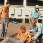 Warren Finnerty, Robert Drivas, Paul Newman, Harry Dean Stanton