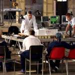 Scott Caan, George Clooney, Shaobo Qin, Brad Pitt, Don Cheadle, Matt Damon