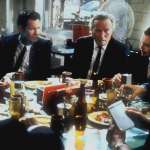 Steve Buscemi, Michael Madsen, Chris Penn, Edward Bunker, Lawrence Tierney, Quentin Tarantino